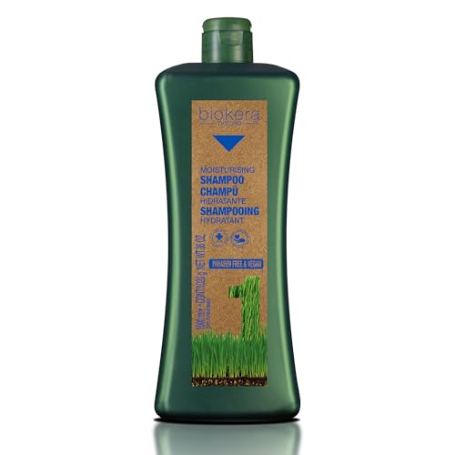 Salerm Biokera Natura Moisturising Shampoo 36oz for Dry Hair, Natural Wheat Germ Oil