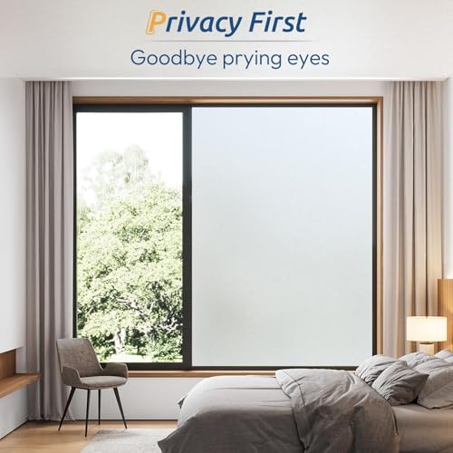 Rabbitgoo Frosted Glass Window Privacy Film - Pure Design, 29.5 x 393.7 Inches