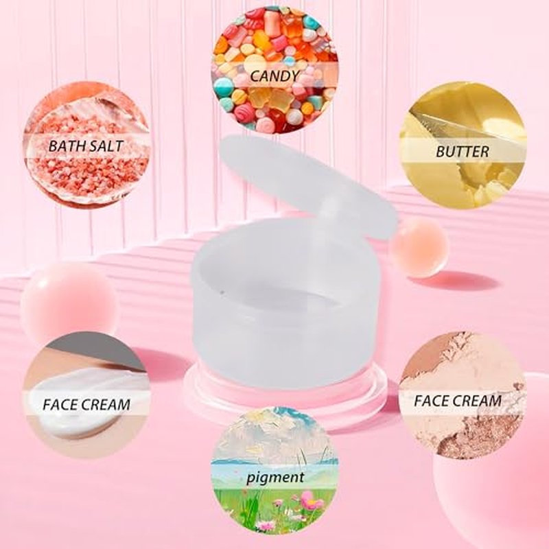 150pcs plastic cosmetic jar 7g/7ml clear case with snap lids portable,Travel Storage Cosmetic Samples Beauty Products Mini Containers with Lids, Airtight Cosmetic Containers with Lids