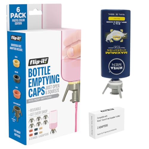 Flip-It! Bottle Emptying Kit - Pastel Color Edition with Grey, Coral, Dark Grey, Cream Variations