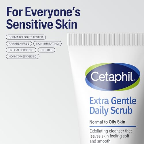 Cetaphil Exfoliating Face Wash - Extra Gentle Daily Face Scrub, Pack of 4, 6 Fl Oz