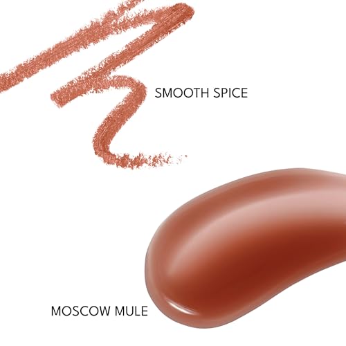 Buxom Power Line Plumping Lip Liner Smooth Spice Liner Moscow Mule Lip Oil Gift Set 0.3g