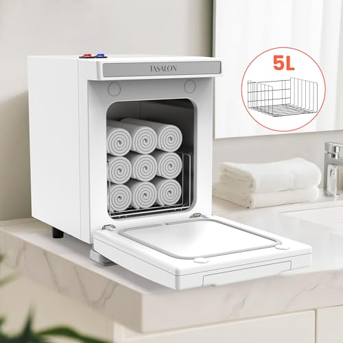 TASALON 5L Hot Towel Warmer Cabinet Medium White Aluminum Interior