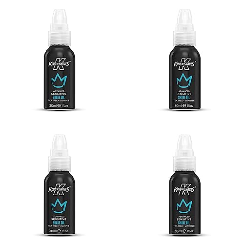 King of Shaves Sensitive Advanced Shaving Oil With Handy Pump QUAD PACK 1.01 fl oz