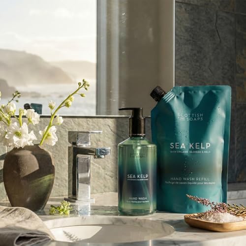 Scottish Fine Soaps Sea Kelp Hand Wash Refill, Organic Seaweed and Kelp, Fresh Marine Spa-Like Scent, Recyclable Pouch, 1.2 Litre