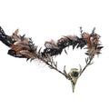 Brown Feather Witch Crown - Handmade Gothic Headpiece Elf Moon Circlet for Women