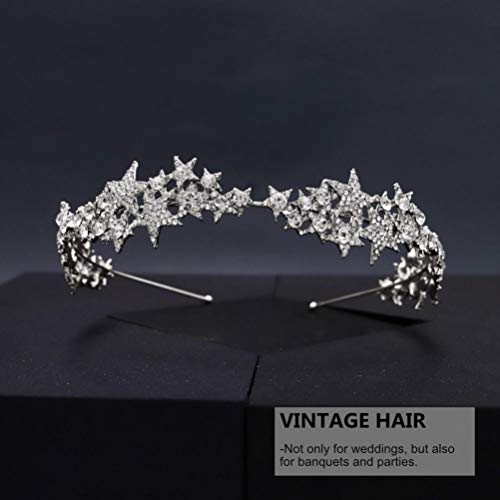 Beaupretty Rhinestone Star Headband Tiara for Women