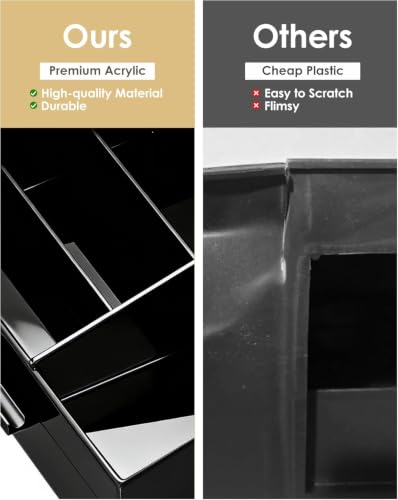 Black 2-Layer Cologne Organizer with Drawer - Bathroom & Vanity Storage