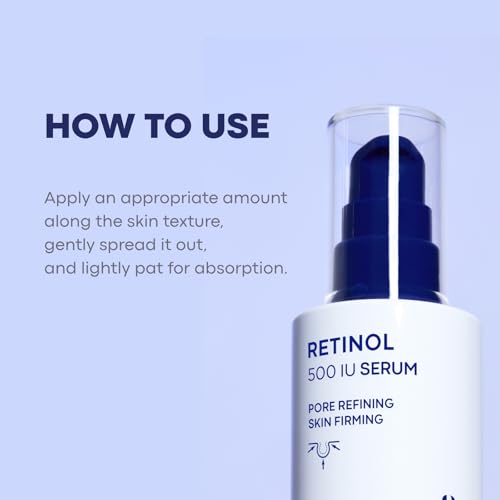 Retinol 500 IU Serum ? Wrinkle & Fine Line Care, Pore Refining & Lifting, Hydrating Serum with Retinol & Bakuchiol ? Gentle Daily Skincare for Sensitive Skin, K-Beauty, 1.01 fl. oz. 30 ml