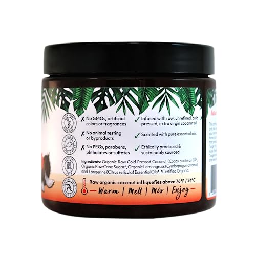 Organic Fiji Lemongrass Tangerine Body & Face Scrub - 20 oz with Coconut Oil - Variation of THIS listing