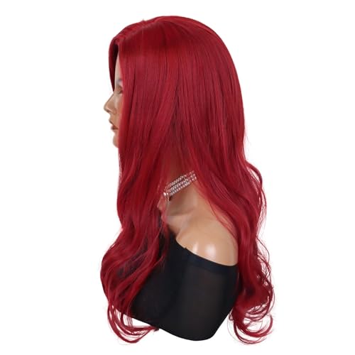 Red Long Body Wave Wigs for Women - 23 Inch Cosplay & Fashion