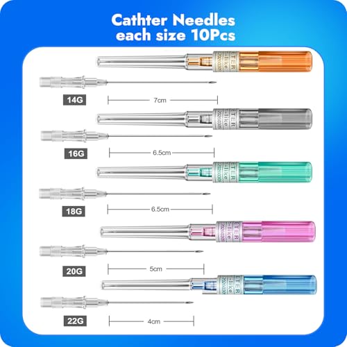 16G Catheter Piercing Needles for Ear Nose Lip and Body Piercings - Sterile 50pcs