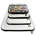Black 4-Pack Transparent Hard Shell Zippered Pouches for Travel & Storage
