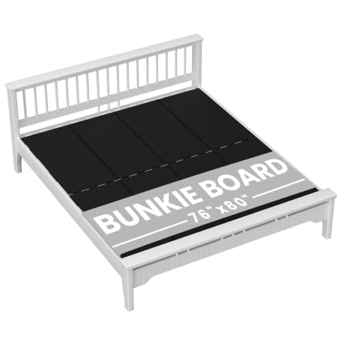 King Bunkie Board 76x80 Inches - Foldable Bed Support Platform, No Assembly