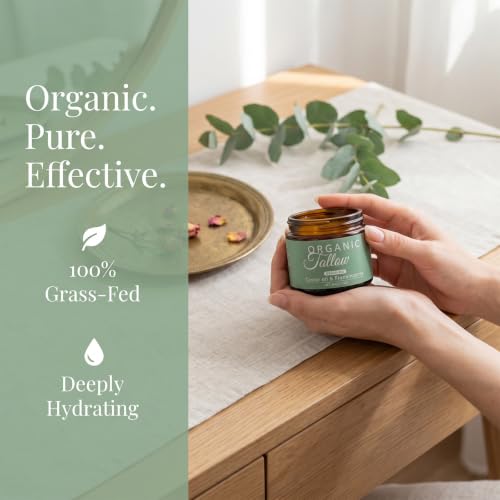 Organic Beef Tallow Face Moisturizer with Frankincense & Castor Oil - Hydrating Balm for Sensitive Skin