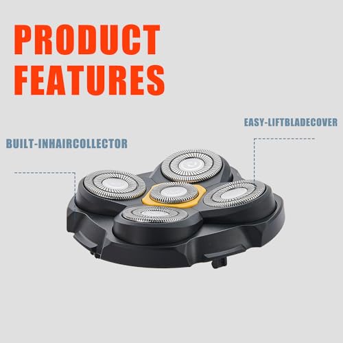 Pro Head Shaver Replacement Blades Compatible with Microtouch Titanium Head Shaver,Precision Electric Shaving for Bald Men. (4 Pack)