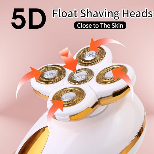 Mosago 5-in-1 Rechargeable Women's Electric Razor - 5 Head Shaver, Painless & Waterproof