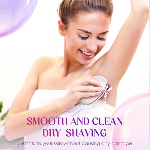 Electric Razors for Women Legs - Painless Body Shavers for Sensitive Skin - 5 in 1 Cordless Lady Trimmer for Women's Leg, Bikini and Face - Waterproof Wet/Dry Remover, Rechargeable, Cherry