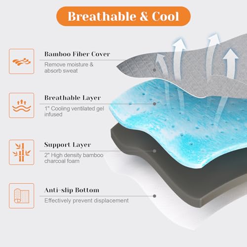 Twin XL Mattress Topper - 3-Inch Extra Firm Support with Bamboo Charcoal Infusion