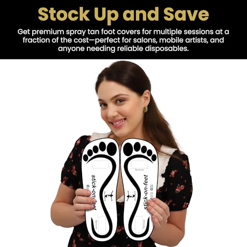 60 Pairs Disposable Spray Tanning Foot Protectors Stick-On Soles for Sunless Tanning