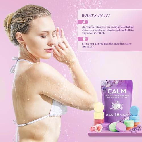 DeckTheHalls 36 Pack Shower Steamers with Lavender Mint Rose Coconut - Self Care & Relaxation Gifts for Women & Men