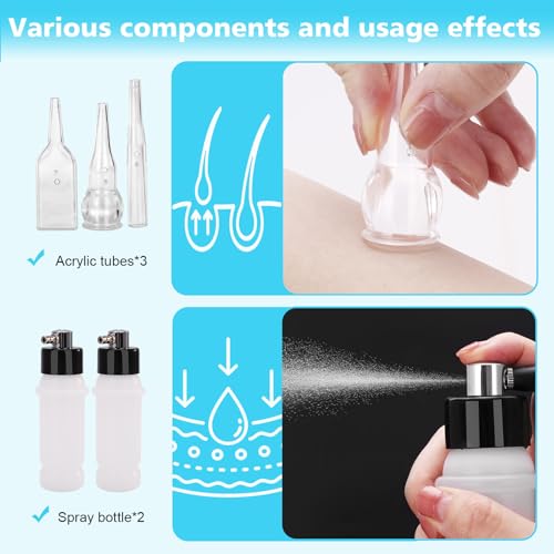 Microdermabrasion Skin Care Machine 3-in-1 with Wand Spray Glass Tube - White