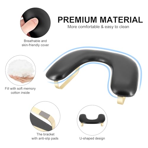 U-Shaped Nail Arm Rest for Manicure & Nail Art, Soft Microfiber PU Leather Stand