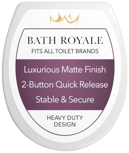 Round Slow Close Toilet Seat - White, Heavy Duty & Scratch Resistant BR283-00