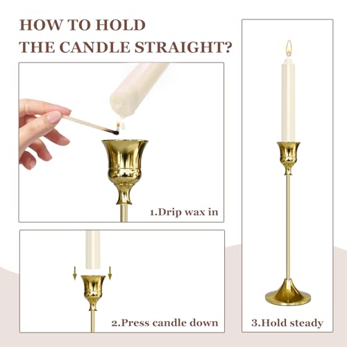 Silver Candlestick Holders Set of 24 - Taper Candle Sticks for Home Decor