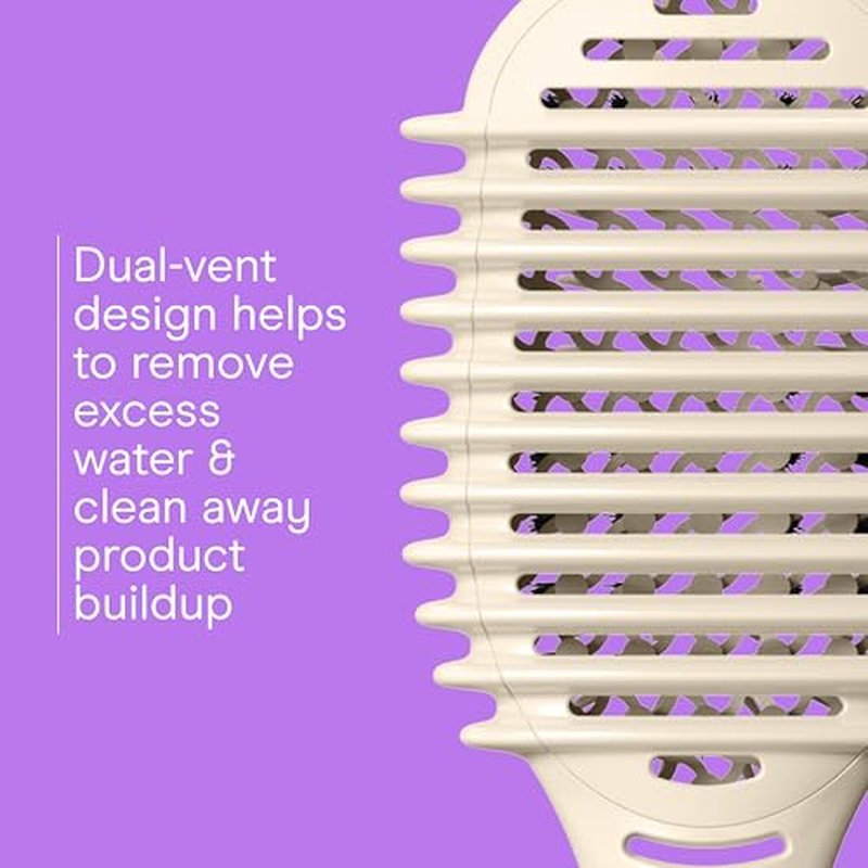 Conair Curl Define Pro Hair Brush for Curly Hair, Dual-Vent Design with Continuous Grooves, Mixed Bristles for Frizz-Free Detangling, Smoothing, and Curl Definition