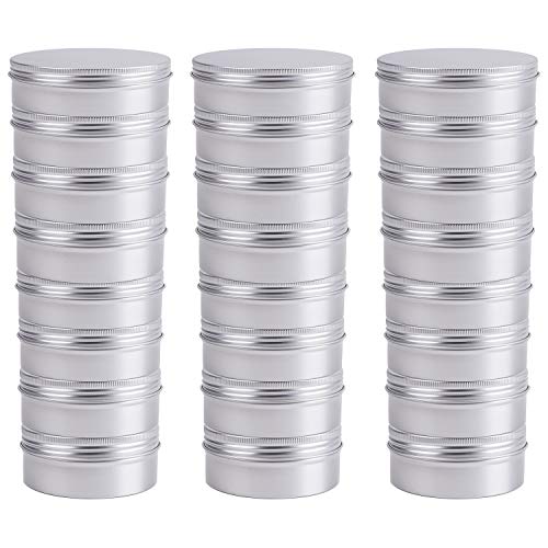 24 Pack Aluminum Storage Tin Cans 8oz with Screw Top Lids - Multipurpose Organizers