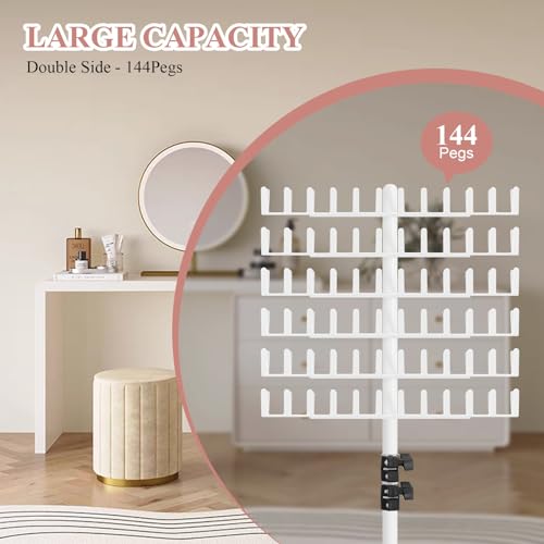Adjustable Hair Braiding Rack with 144 Pegs, Organizer & Tools