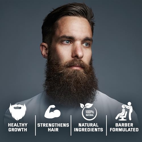Whiskey & Granite Beard Kit for Men ? 100% Natural Ingredients (Mountain Shine). Includes beard oil and balm, comb, brush, and scissors.