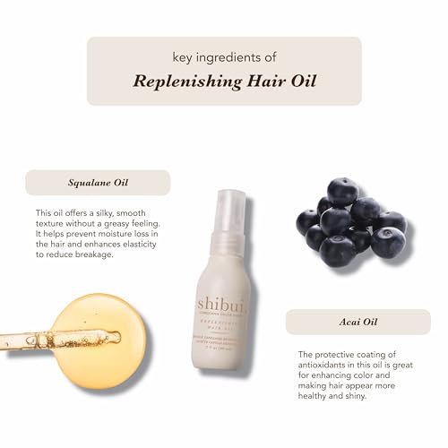 Shibui Replenishing Hair Oil - Moisturizing Frizz Control, 2 Fl Oz