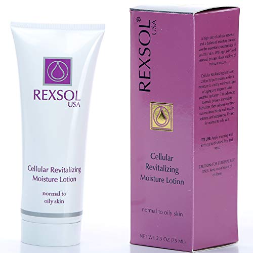 REXSOL Cellular Revitalizing Moisture Lotion Normal to Oily Skin | With Aloe Vera Gel, Chamomile Extract & Calendula Officinalis Extract | Helps to maintain signs of aging. (75 ml / 2.5 fl oz)