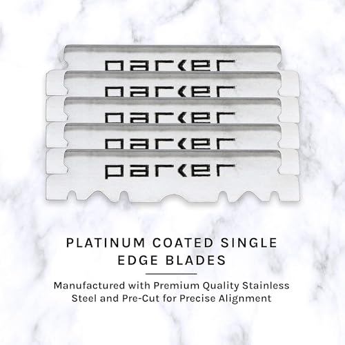 Parker Rosewood Handle Straight Razor & 5 Blades - Barber & Home Grooming