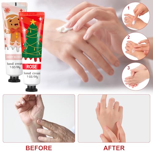 80 Pcs Christmas Hand Lotion Gift Set Bulk Christmas Gifts for Coworkers Employee Natural Plant Fragrance Shea Moisturizing Hand Creams Women Men Stocking Stuffers Xmas Party Supplies