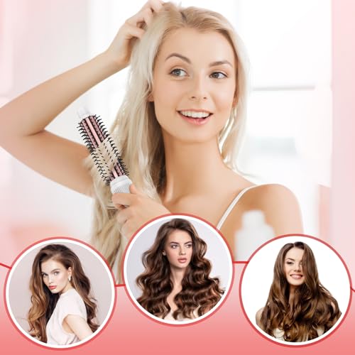 1 Inch Ceramic Tourmaline Heated Round Brush - White - Curling Iron & Voluminous Styling
