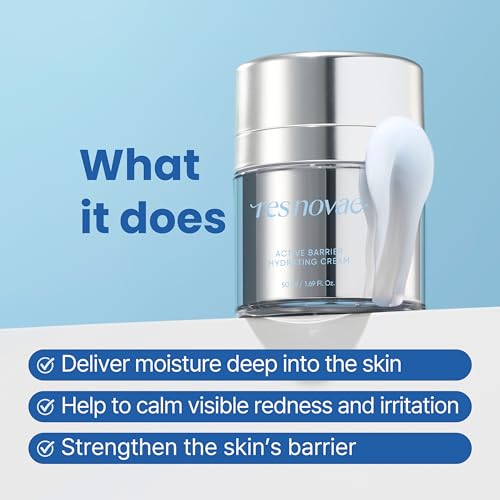 Active Barrier Hydrating Cream with Azulene & Oryza Sativa (Rice) Flower Extract, Moisturizing for Sensitive, Dry Skin, Strengthen Skin Barrier & Improve Skin Texture | 1.7 fl oz (50ml)