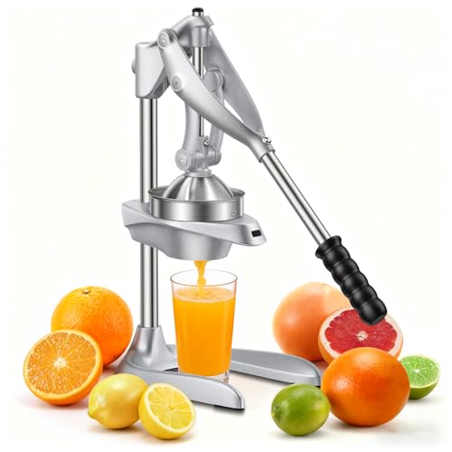 Manual Citrus Juicer Stainless Steel Countertop Fruit Press for Oranges & Lemons