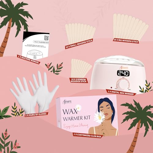 Ajoura Digital Wax Warmer Pink - Quick-Heat Hair Removal Kit with LCD Control