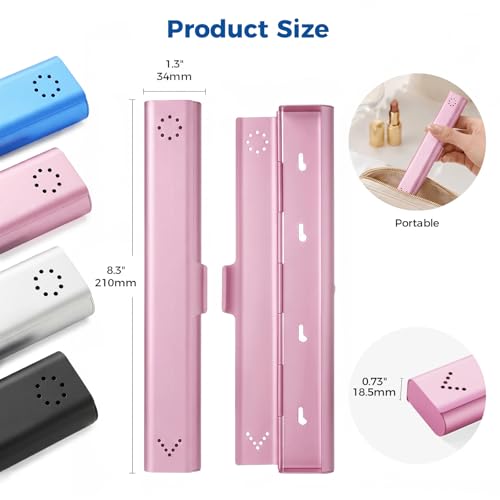 4 Pack Aluminum Travel Toothbrush Cases with Ventilation - Portable & Hygienic - Black, Silver, Pink, Blue