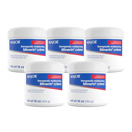 Minerin Moisturizing Body Cream 16 Oz Pack of 5 - Fragrance-Free Dry Skin Relief