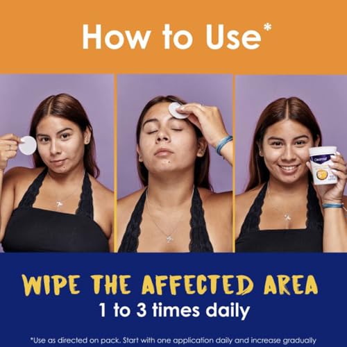 Clearasil Stubborn Acne Control 5-in-1 Daily Facial Cleansing Pads Pack of 3 - 90 Count Each