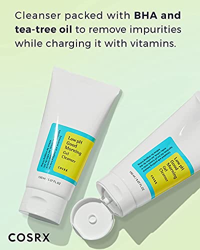 COSRX Low pH Gel Cleanser & Gentle Peeling Gel Skincare Set for Sensitive Skin