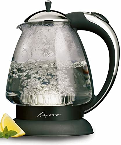 Capresso 259 Polished Chrome Water Kettle - Fast Boil, 48oz, German Duran Glass