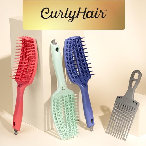 Olivia Garden Dual Bristles Curly Hair Brush for Detangling & Styling