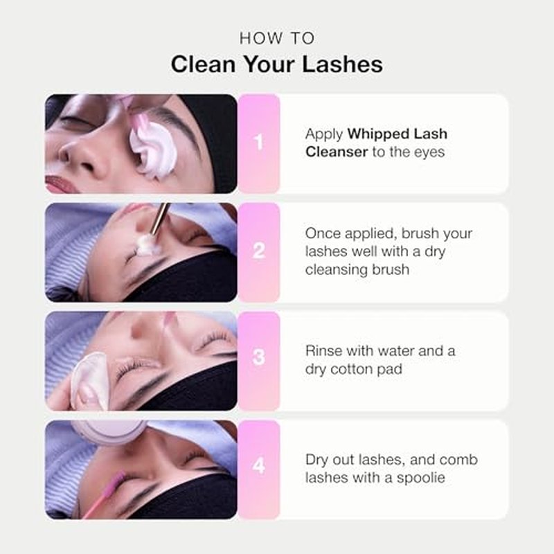 CURACORO 100ml Eyelash Extension Cleanser (Strawberry Scented) - 3X Concentrated Whipped Lash Shampoo, Deep Cleansing Lash Foam Cleanser for Sensitive Skin, Long-Lasting, Salon & Home Use
