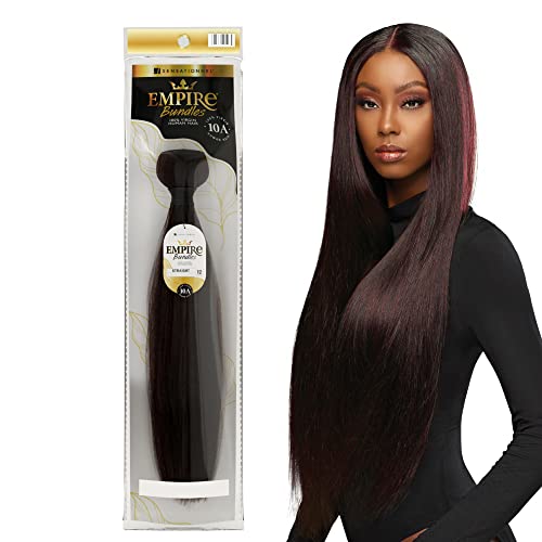 Sensationnel Empire Virgin Human Hair Bundles - Straight, 10 Inch, Natural/Black