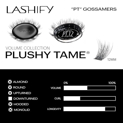 False Eyelashes - Gossamer 12mm Plushy Tame Lashes in Black - Easy DIY Voluminous Natural Look